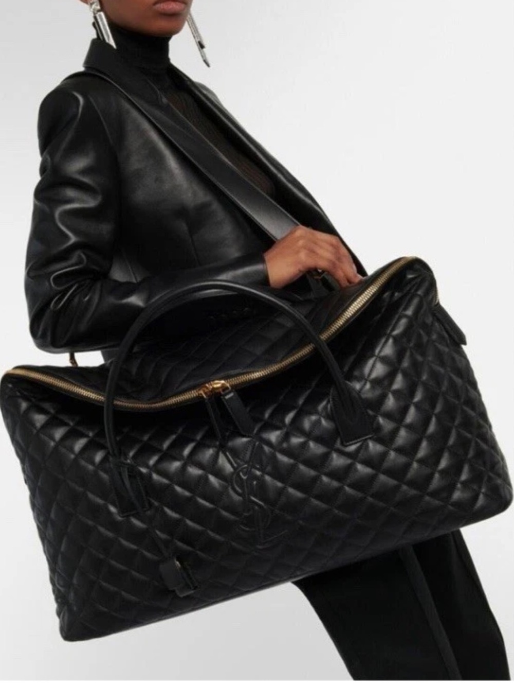 YSL Giant Quilted Leather Weekender Travel Bag! NWT! - Picture 6 of 9